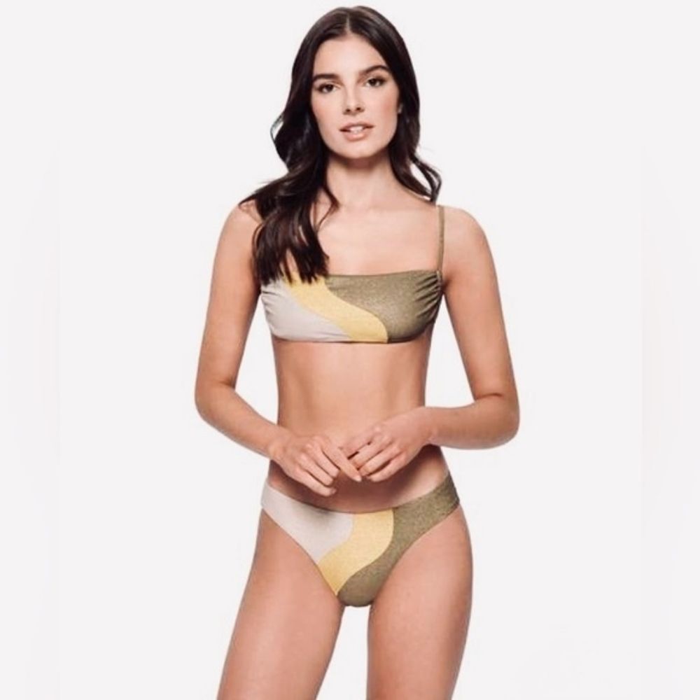 NWT PQ Swim Haven Luna Wave Bikini Top Sz Large
